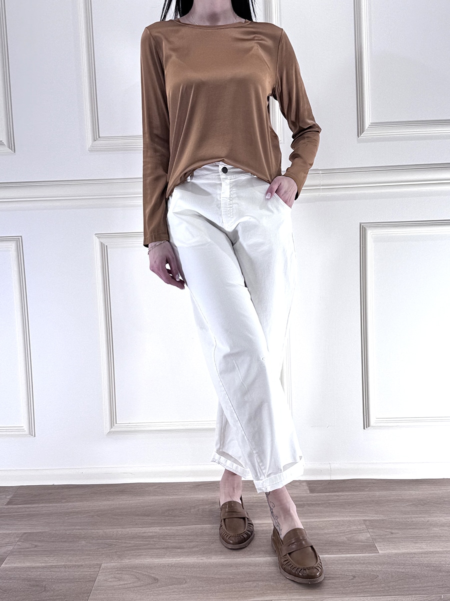 BLUSA SATIN ELASTICIZZATO MANICA LUNGA - VICOLO