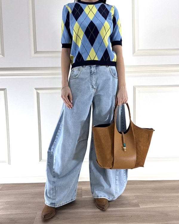 MAGLIA ROMBI MEZZA MANICA ART. 26139  -TENSIONE IN