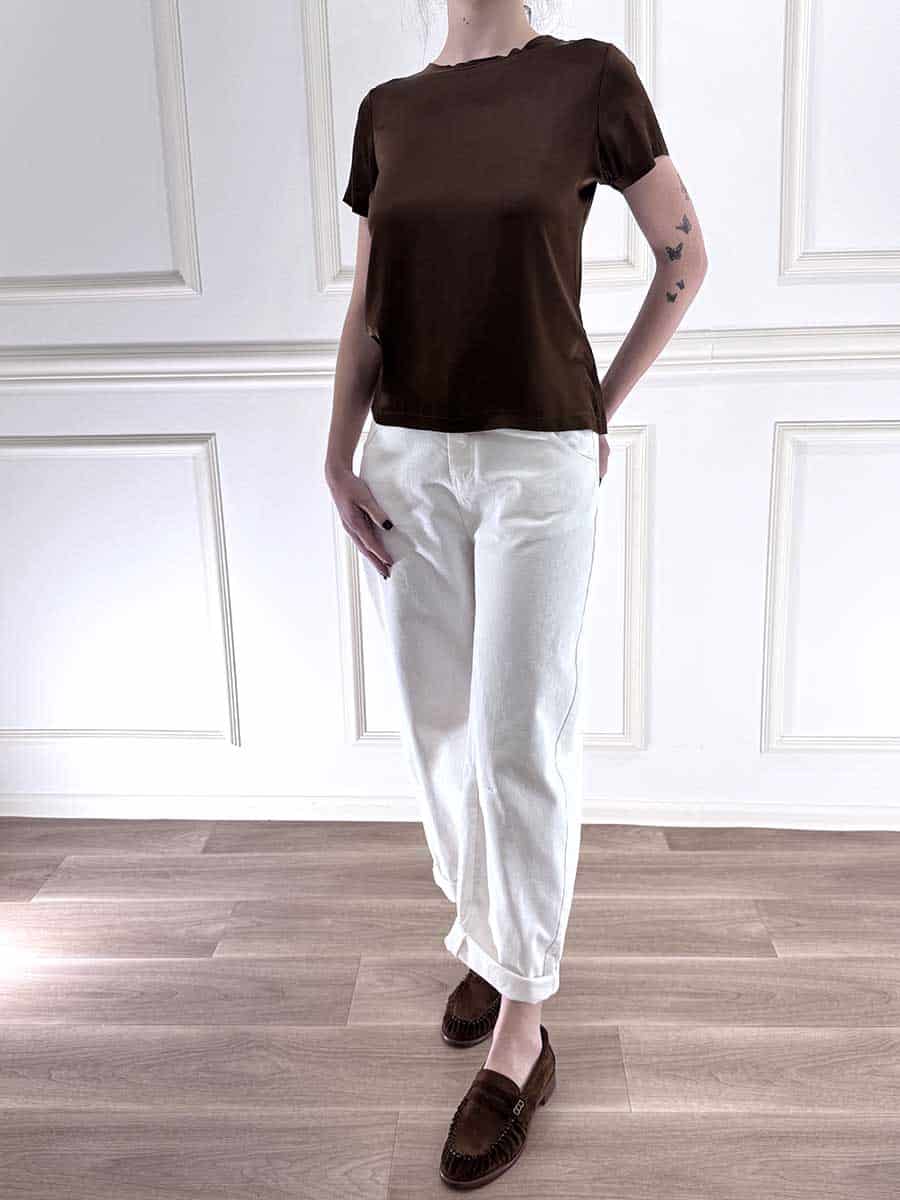 T-SHIRT IN SATIN ART. C821B97Q/PE26PR - MOTEL - MORO, S