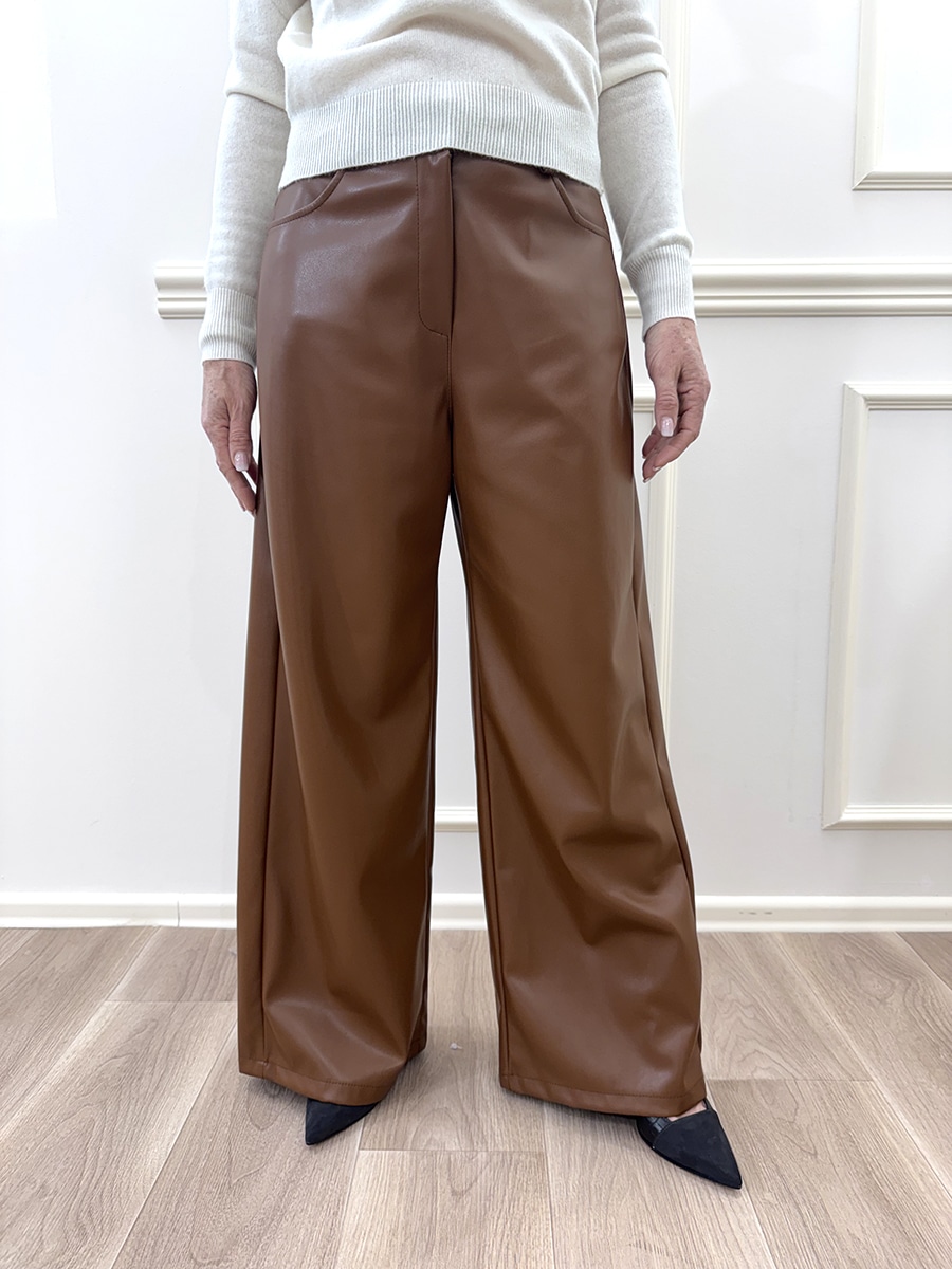 PANTALONE LARGO ECOPELLE ART. 224155-25 - TENSIONE IN