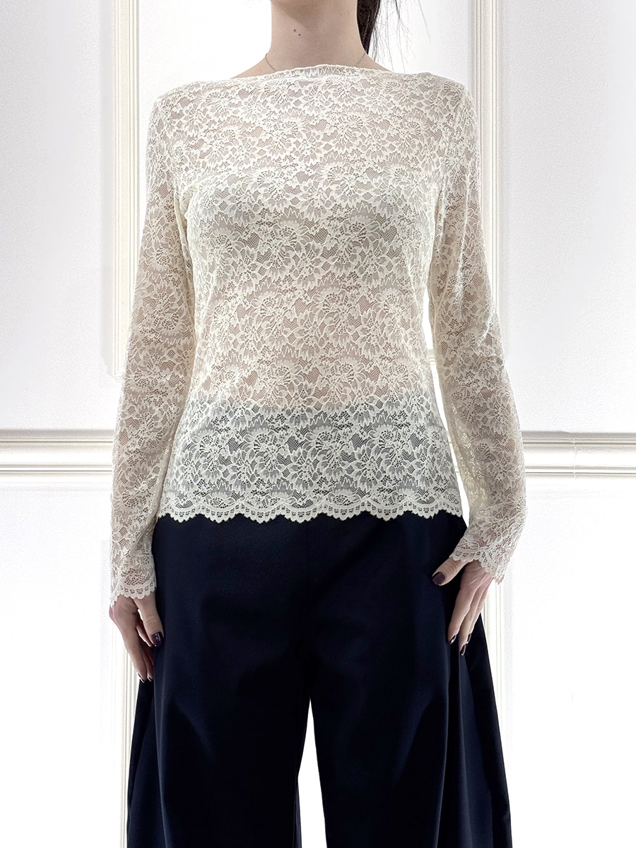 MAGLIA SCOLLO BARCA IN  PIZZO ART. C305 - SUSY MIX