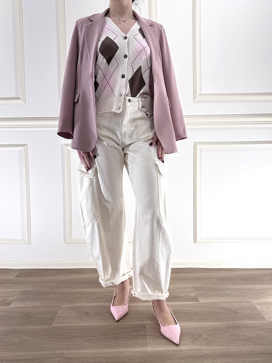 JEANS CARGO MODELLO BARREL BURRO ART. P881A106