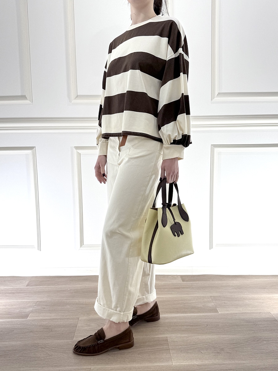 MAGLIA A RIGHE ART. D02N0366-13417- PHILIA LOFT - MORO