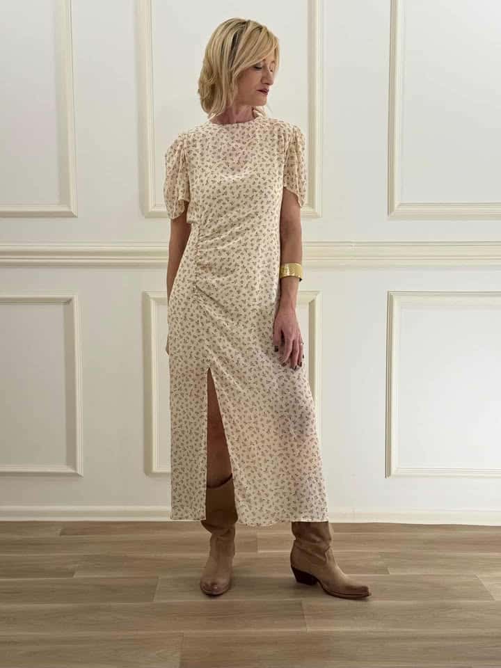 ABITO FLOREALE CON SPACCO ART. S26X710 - TENSIONE IN