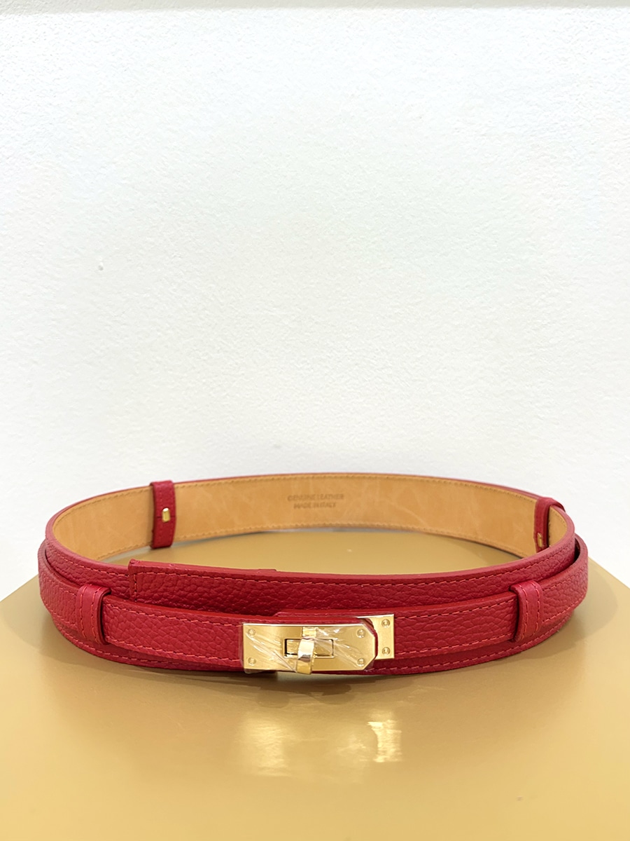 CINTURA IN PELLE DESIGN MINIMAL GRANDE ART. 4888 - ROSSO