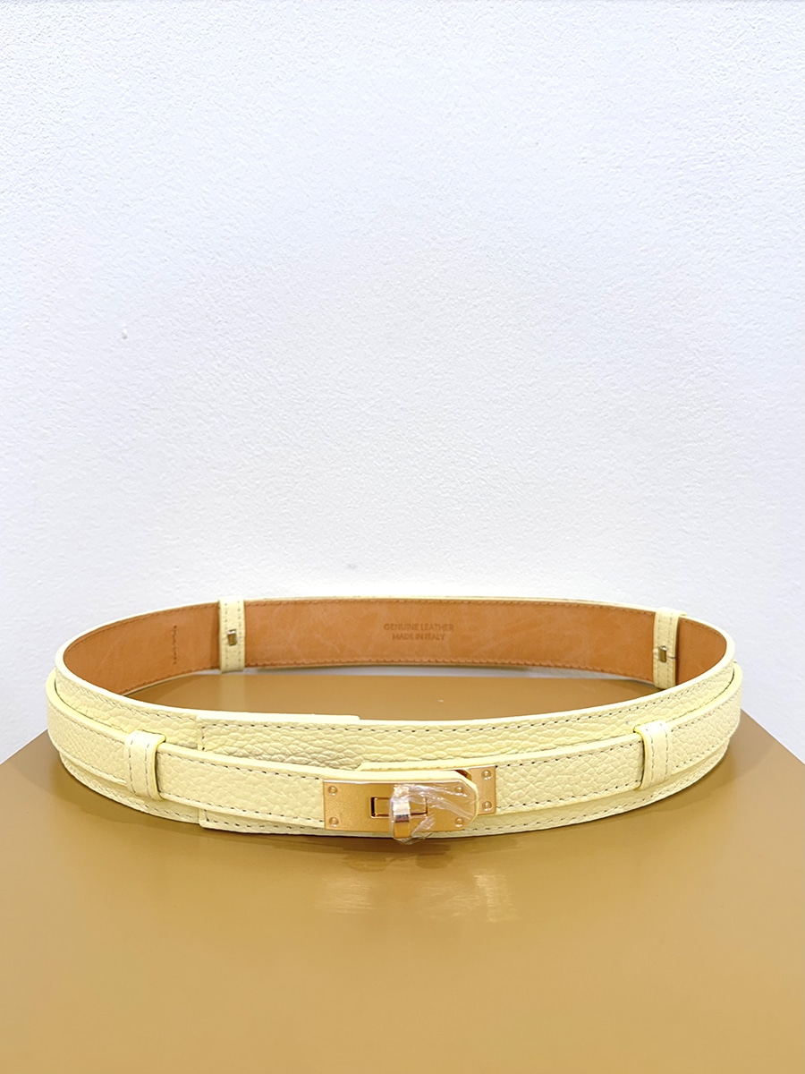 CINTURA IN PELLE DESIGN MINIMAL GRANDE ART. 4888 - GIALLO