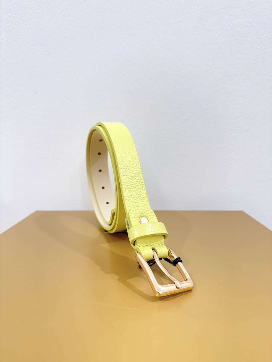 CINTURA IN PELLE LIME CON FIBBIA DORATA ART. 4900