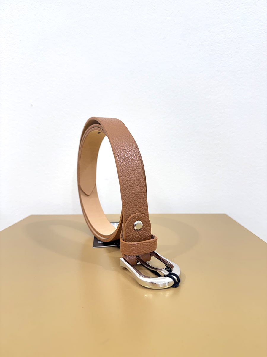 CINTURA IN PELLE CON FIBBIA ARGENTO ART. 4889 - CUOIO