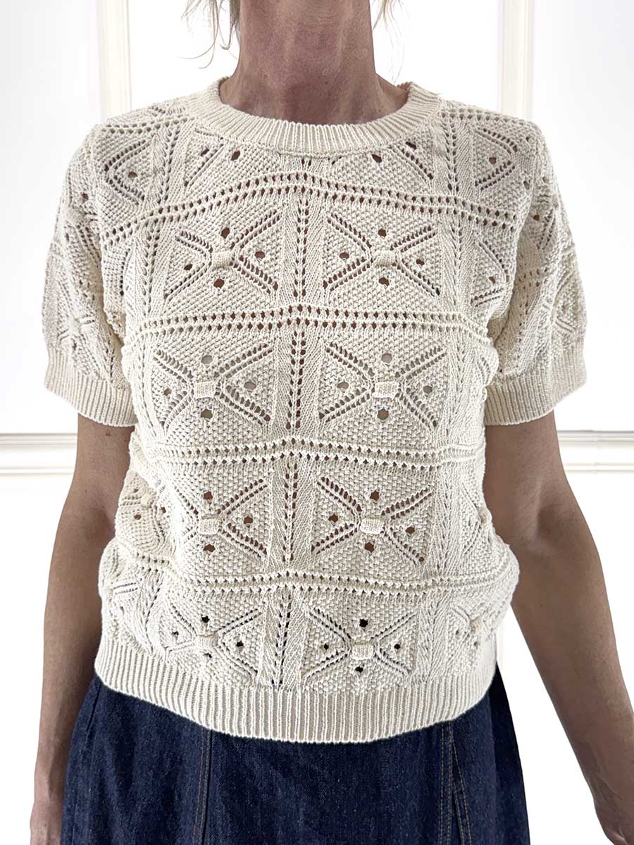 MAGLIA CROCHET ART. 26185PL - MOTEL - BEIGE