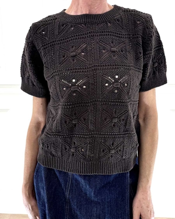 MAGLIA CROCHET ART. 26185PL - MOTEL - MORO