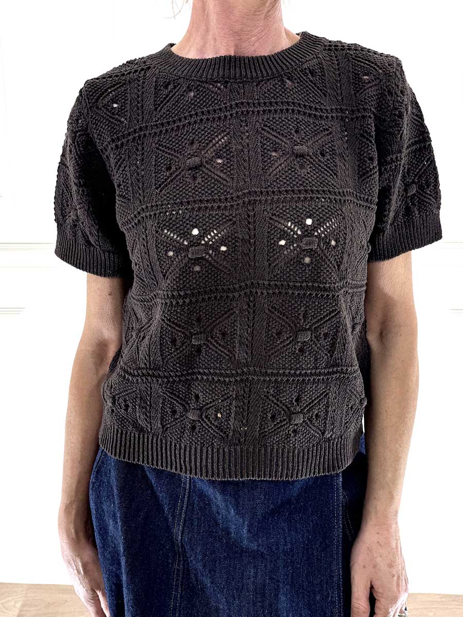 MAGLIA CROCHET ART. 26185PL - MOTEL - MORO