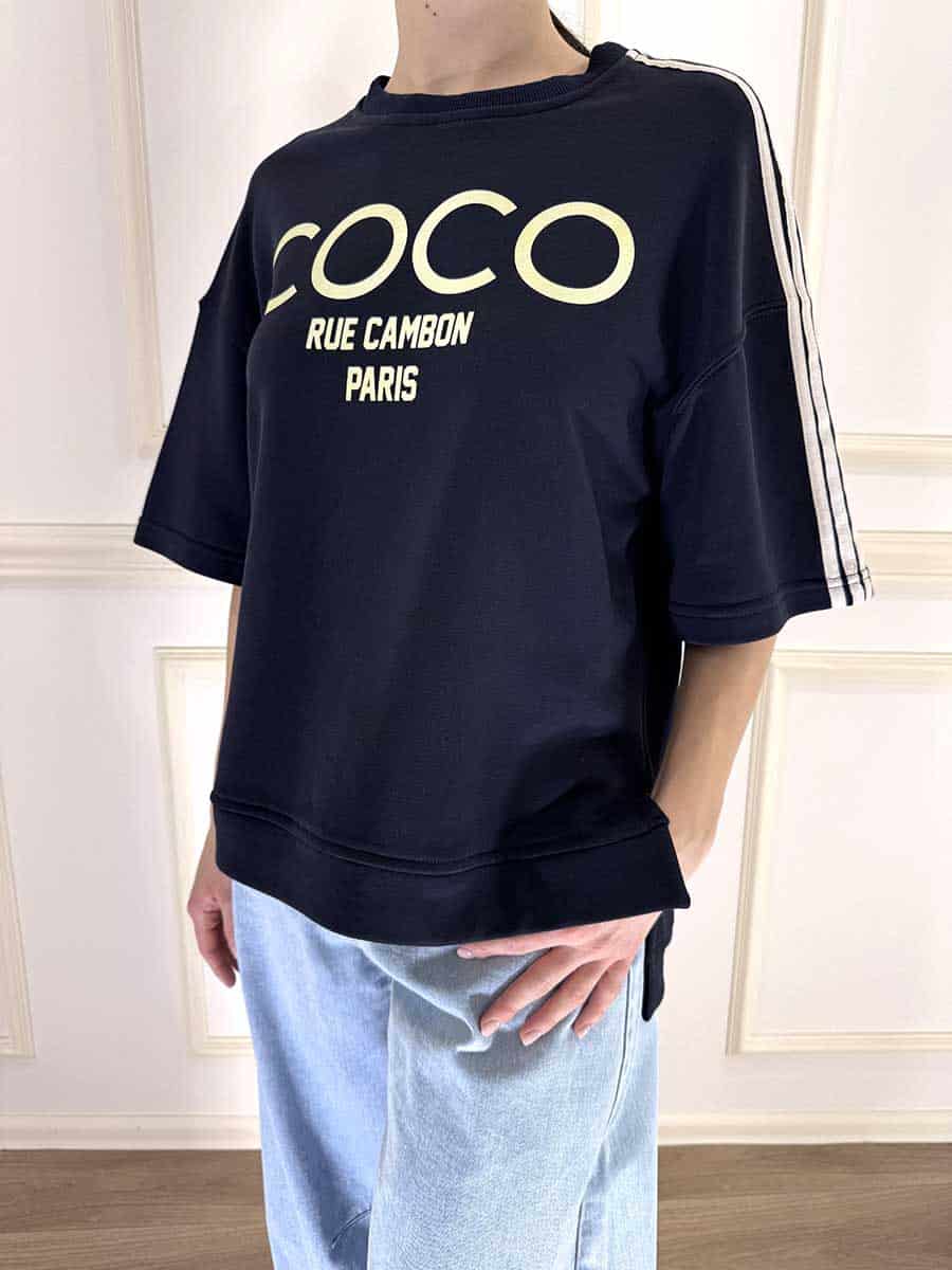 FELPA CON SCRITTA ART. 26M4054 - MOTEL - Blu