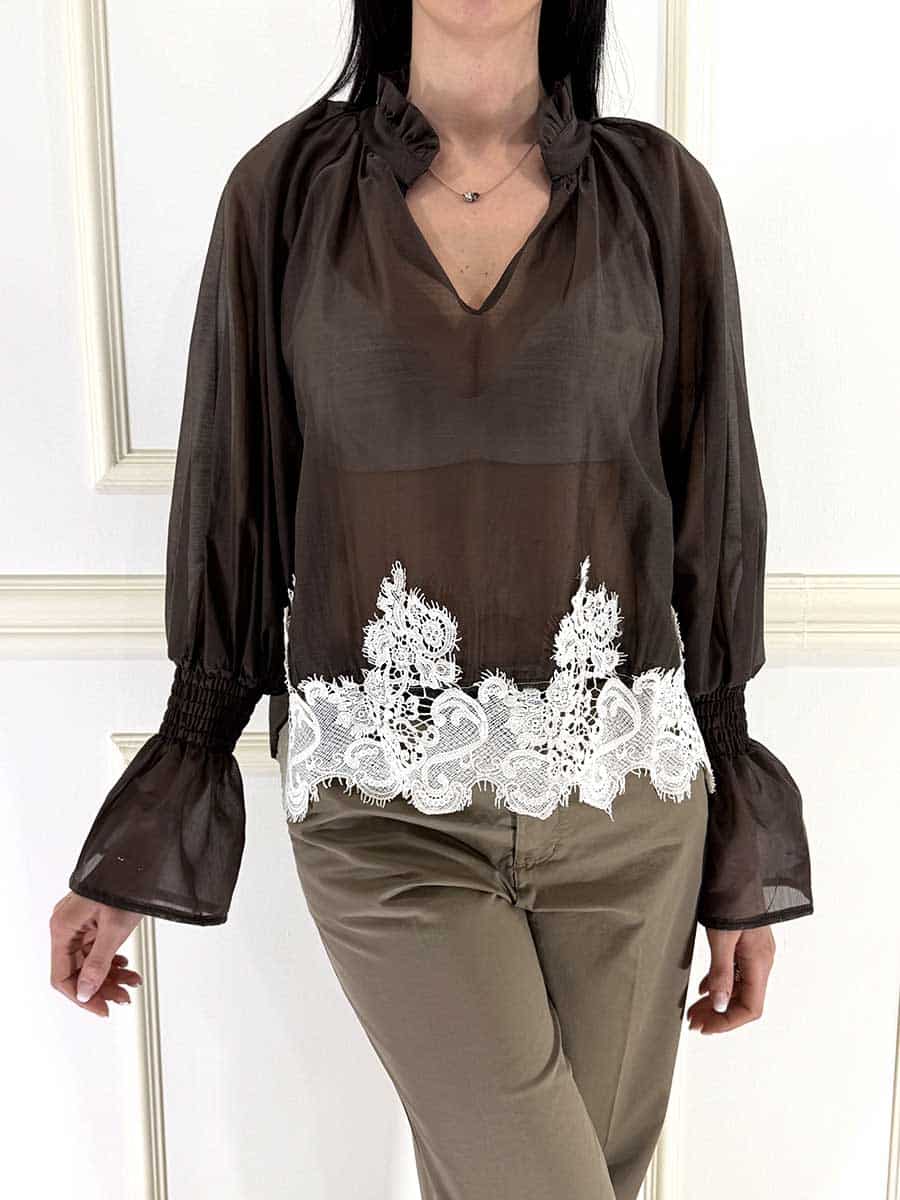 BLUSA PIZZO ART. 33086 - SUSY MIX - MORO, M