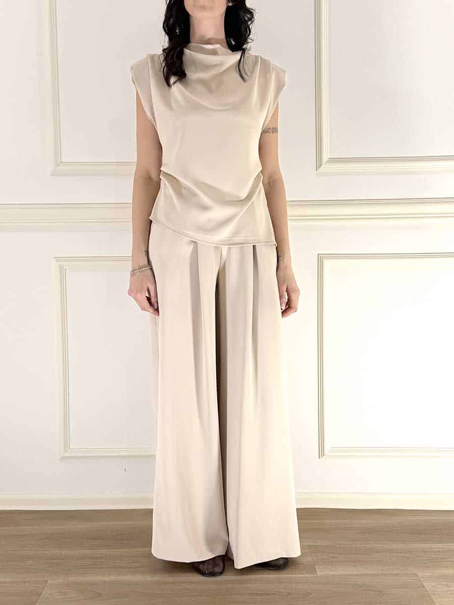 COMPLETO TOP E PANTALONE ART. PP372T52F - SUSY MIX - BEIGE, M