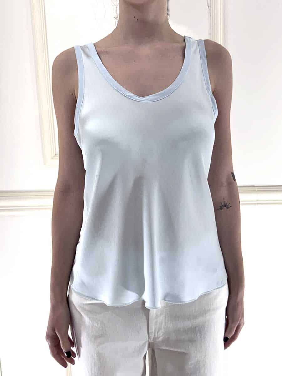 CANOTTA IN SATIN ART. E653T22R07Q - MOTEL - AZZURRO, S