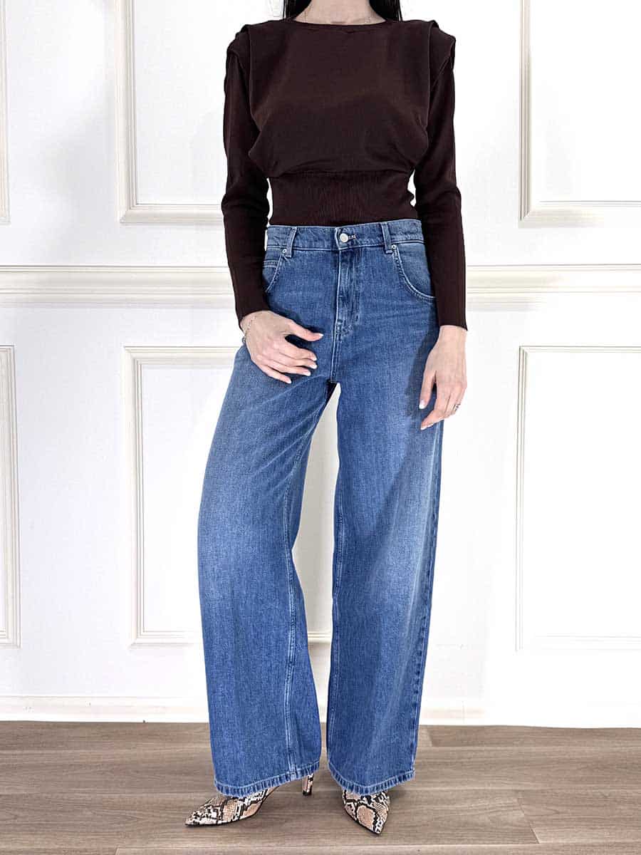 MAGLIA CROP MANICA LUNGA CON SPALLINE ART. 4AB4011 - VICOLO