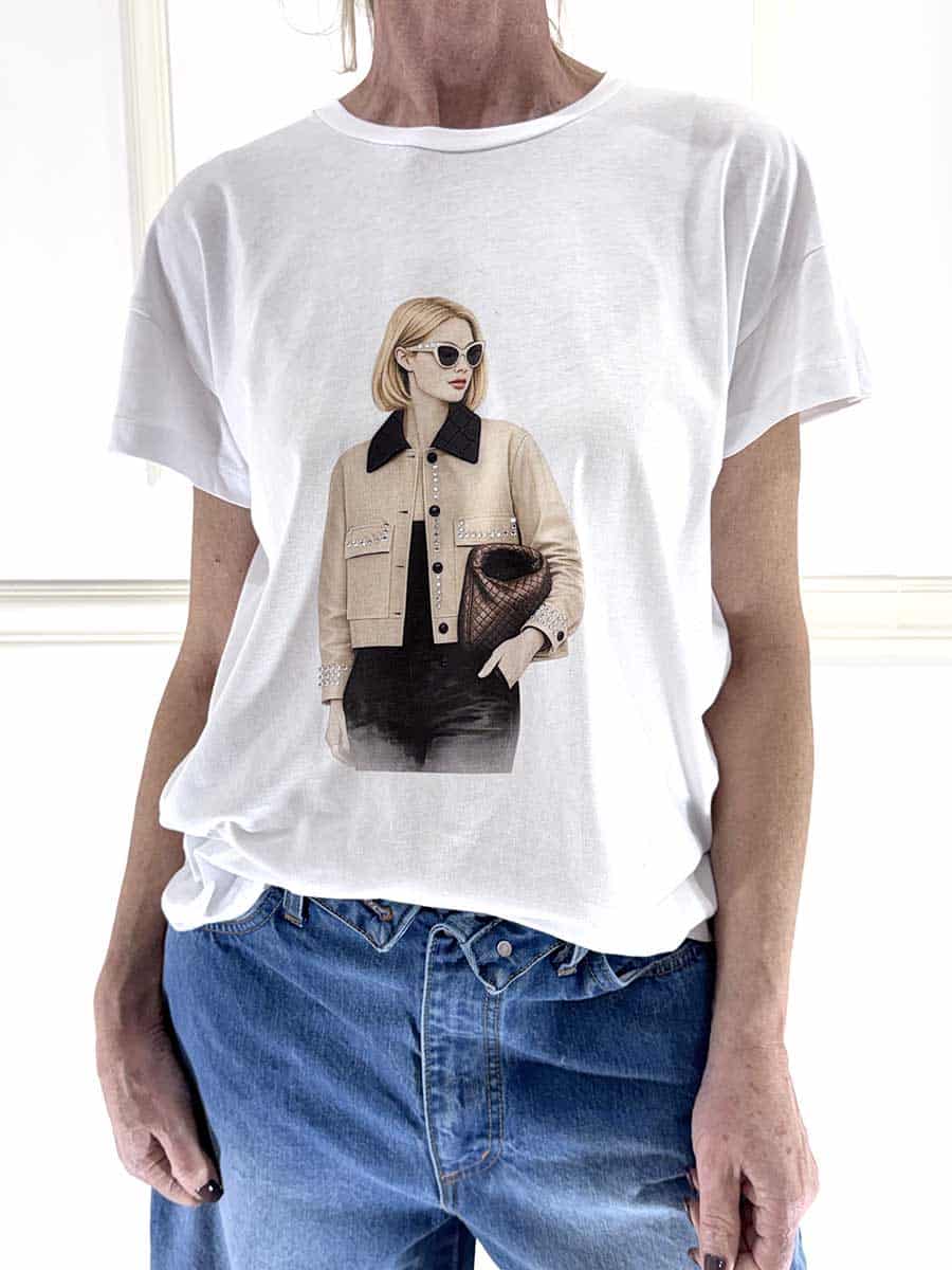 T-SHIRT CON STAMPA ART. 26M4348 - TENSIONE IN