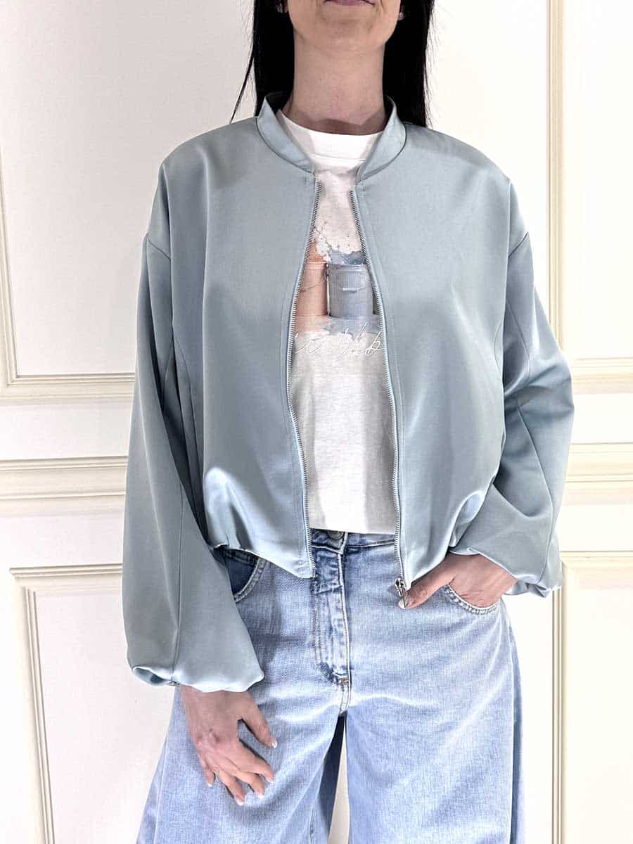 BOMBER IN SATIN ART. VHM3LBA - IMPERIAL - SKY