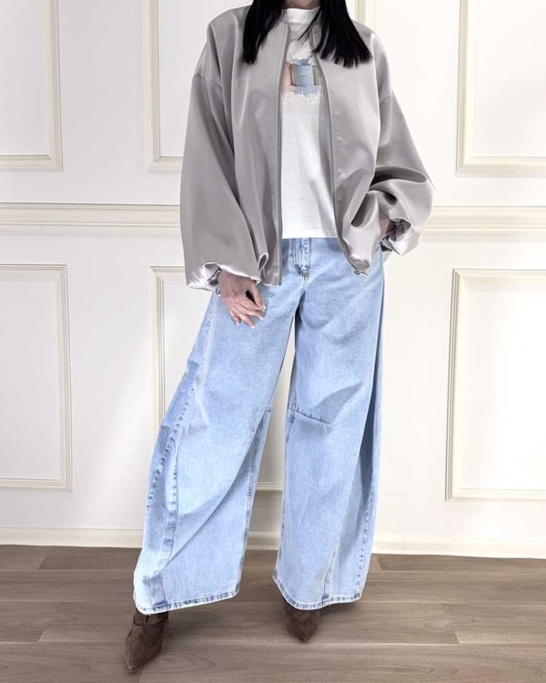 BOMBER  OVERSIZE CON ZIP E TASCHE LATERALI ART. VHE0LOA - IMPERIAL