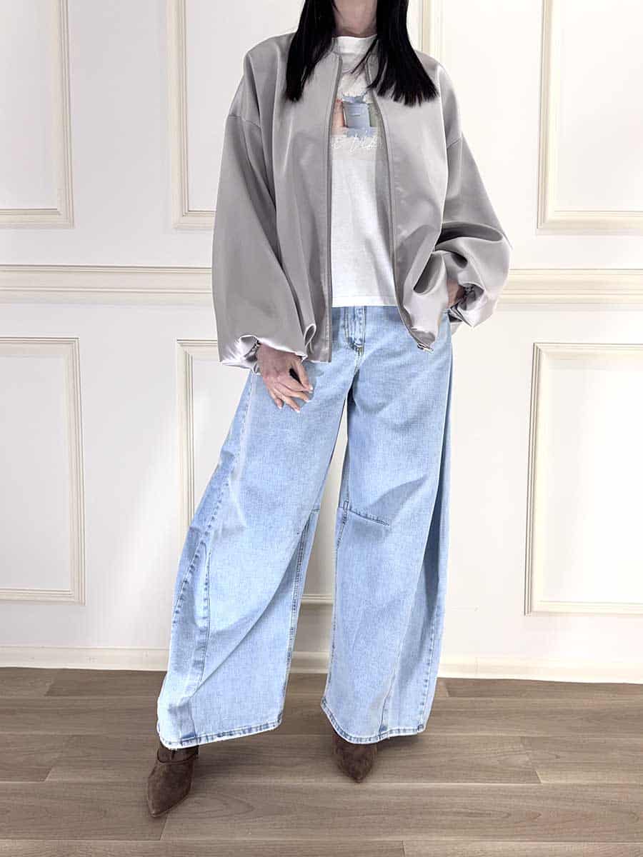 BOMBER  OVERSIZE CON ZIP E TASCHE LATERALI ART. VHE0LOA - IMPERIAL