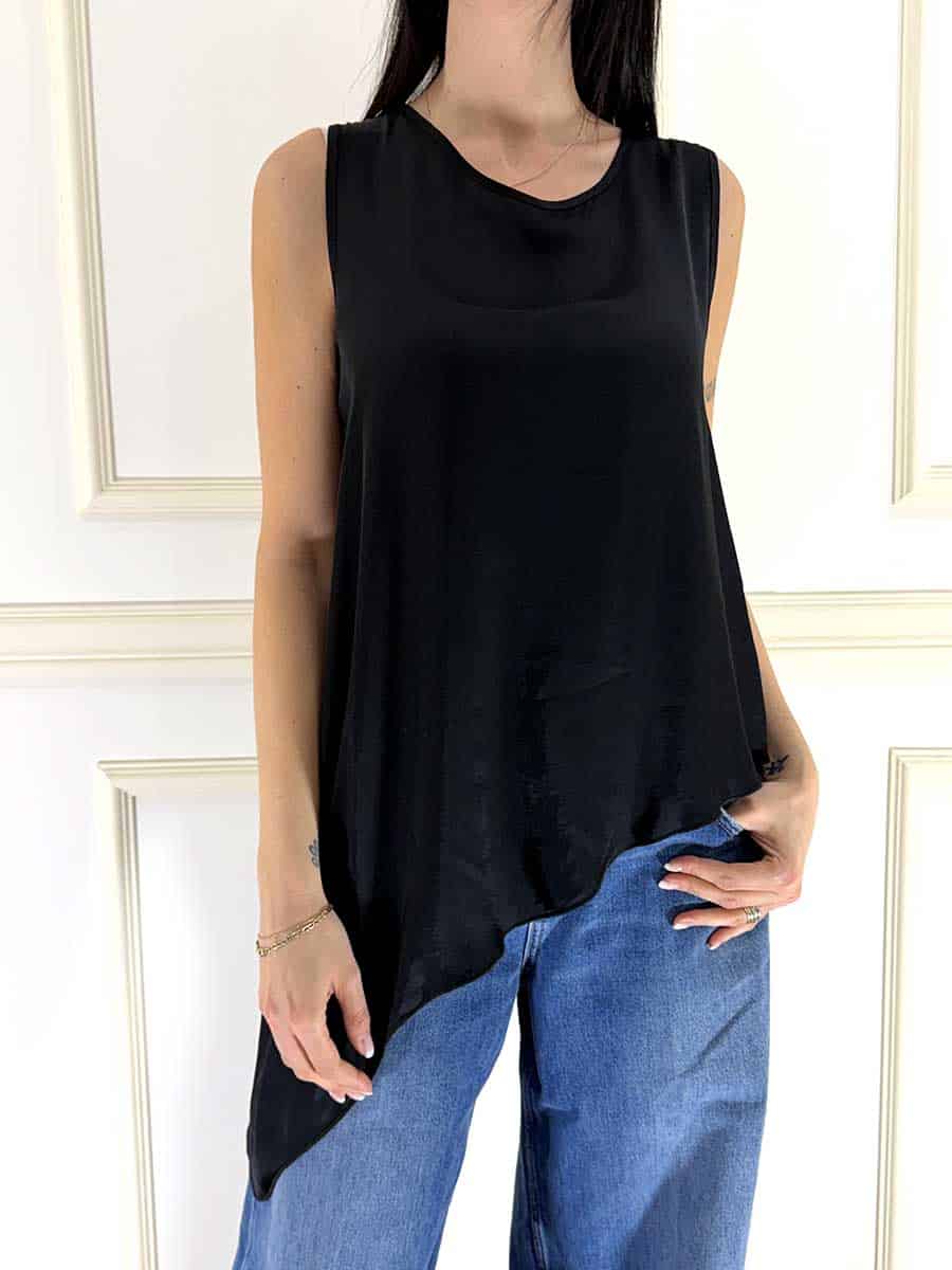 TOP ASIMMETRICO ART. G149T97Q - MOTEL - NERO, S