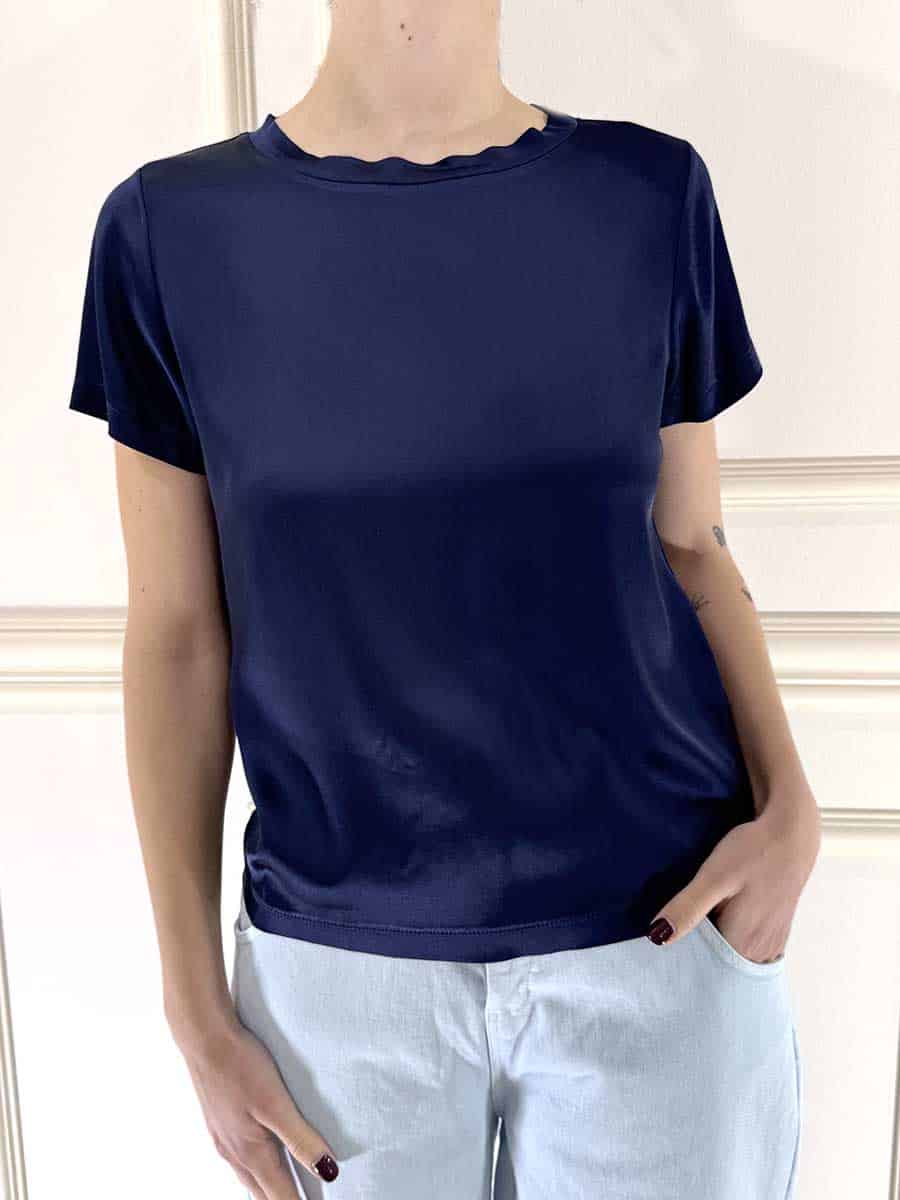 T-SHIRT IN SATIN ART. C821B97Q/PE26PR - MOTEL - Blu, S