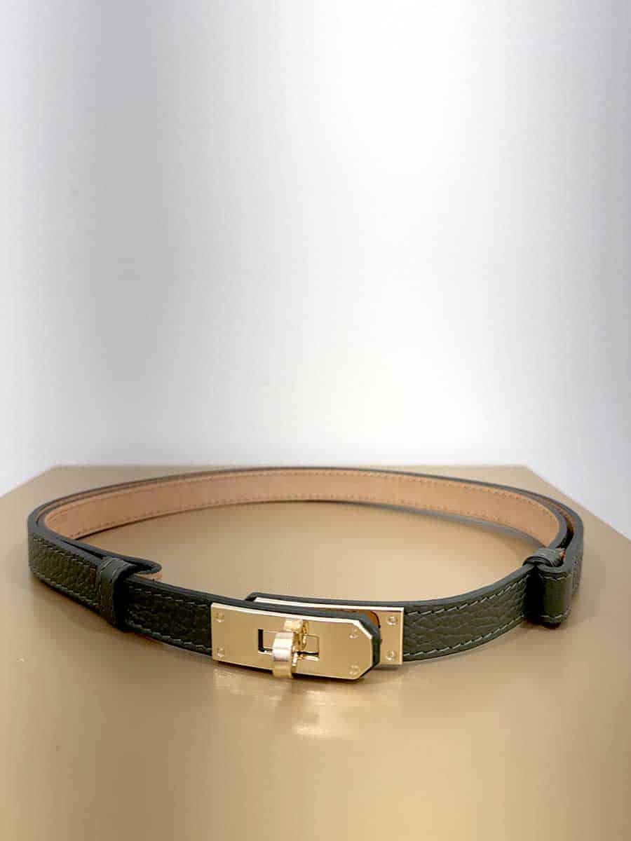 CINTURA REGOLABILE CON CHIUSURA DORATA PICCOLA ART. 4887 - VERDE MILITARE