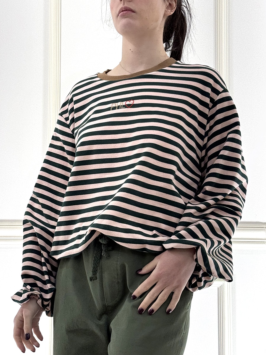 FELPA A RIGHE GIROCOLLO ART. V02F0476 - VS146 - PHILIA LOFT