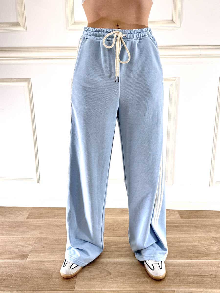 PANTALONE CON BANDA IN CONTRASTO ART. 26P4055 - MOTEL - AZZURRO, S
