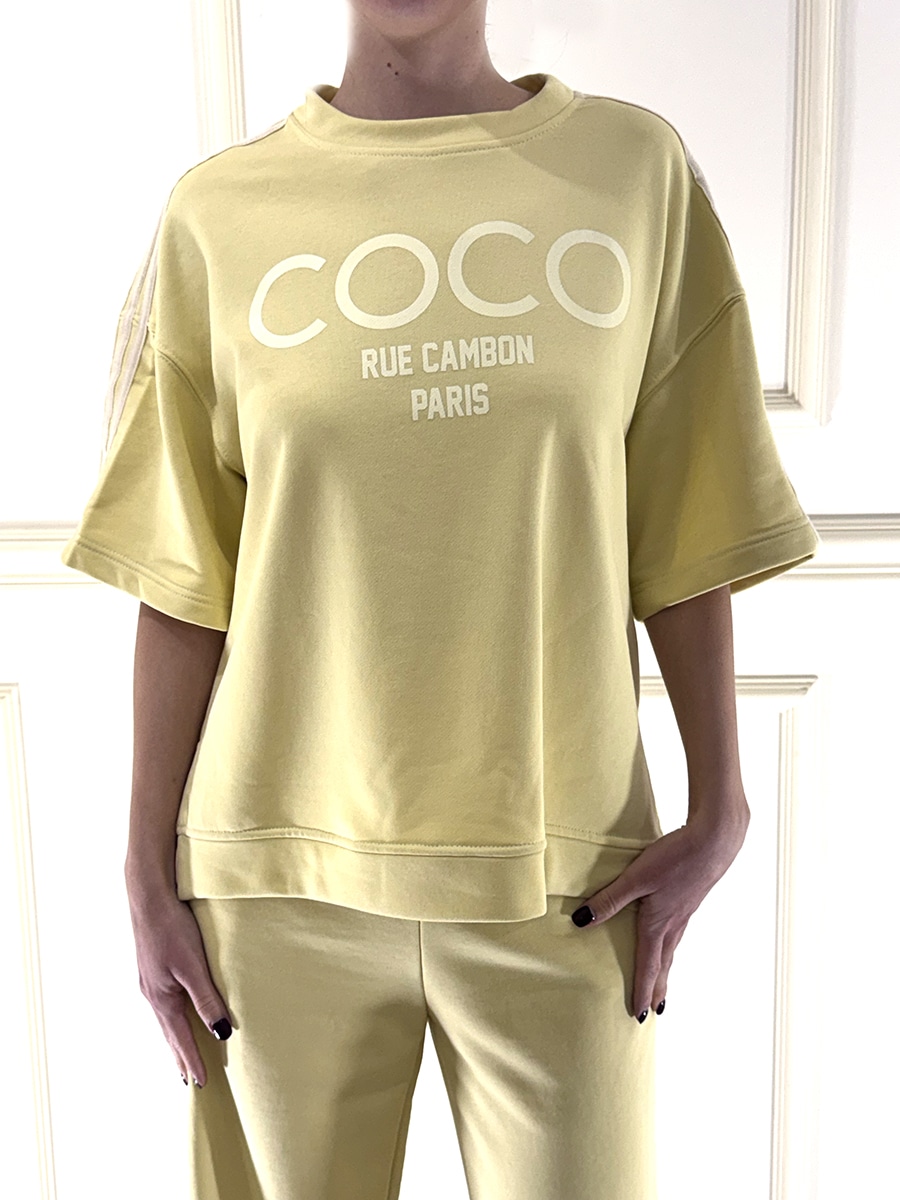 FELPA CON SCRITTA ART. 26M4054 - MOTEL - GIALLO