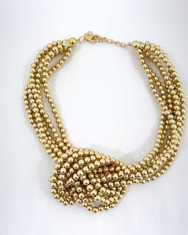 COLLANA CON PERLE COLOR ORO ART. 4561