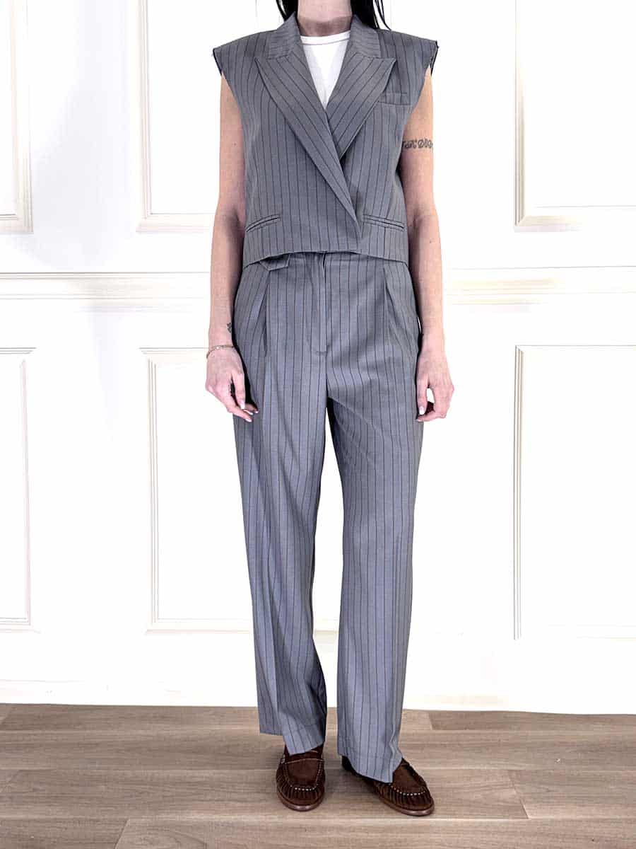 PANTALONE GESSATO CON PENCES ART. TAB1304 - VICOLO