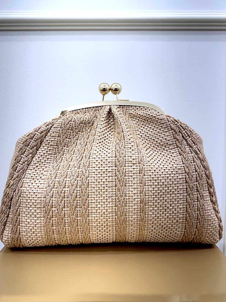 CLUTCH GRANDE IN RAFIA ART. 4925 - SABBIA