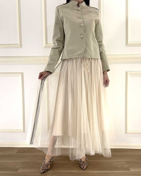 GONNA LUNGA IN TULLE CON BANDA ART. G6539TUL - SUSY MIX