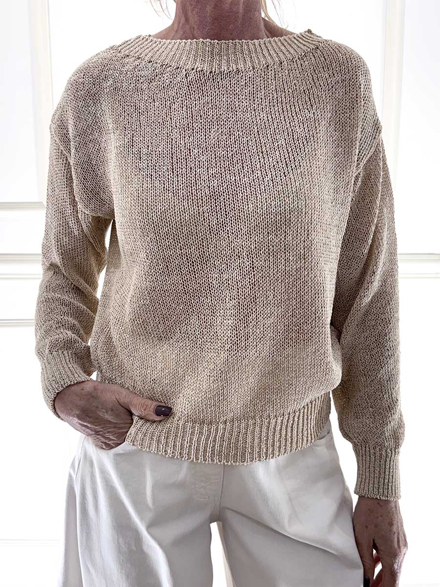 MAGLIA GIROCOLLO IN COTONE LAVORATA ART. D90001 - MOTEL - CORDA