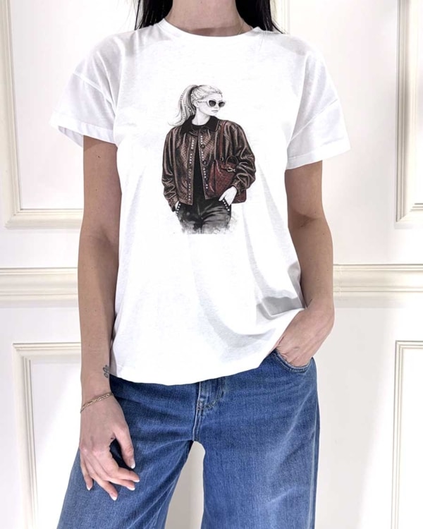 T-SHIRT CON STAMPA ART. 26M4349- TENSIONE IN