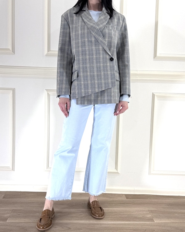 GIACCA ASIMMETRICA CHECK ART. TAB1134 - VICOLO