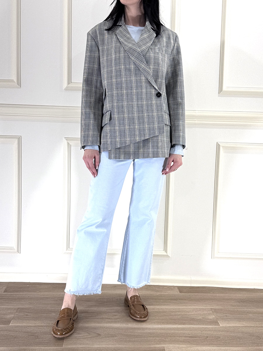 GIACCA ASIMMETRICA CHECK ART. TAB1134 - VICOLO