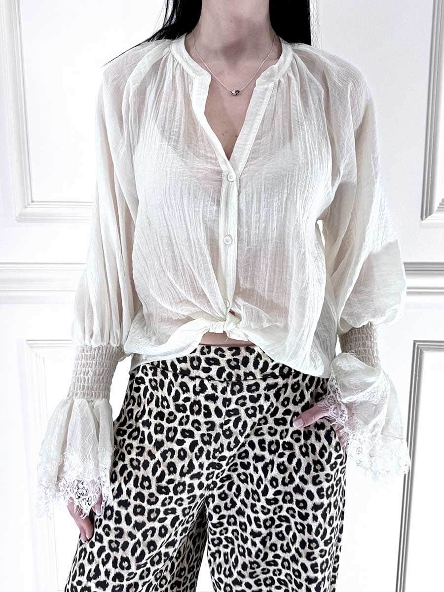 CAMICIA IN LYOCELL ART. S26C328 - MOTEL - PANNA