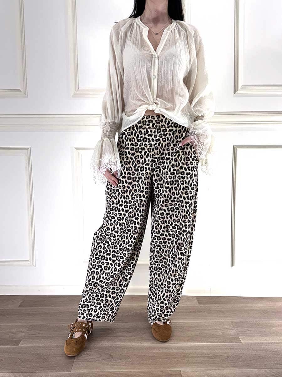 PANTALONE IN FELPA ANIMALIER ART. 38787G -MOTEL