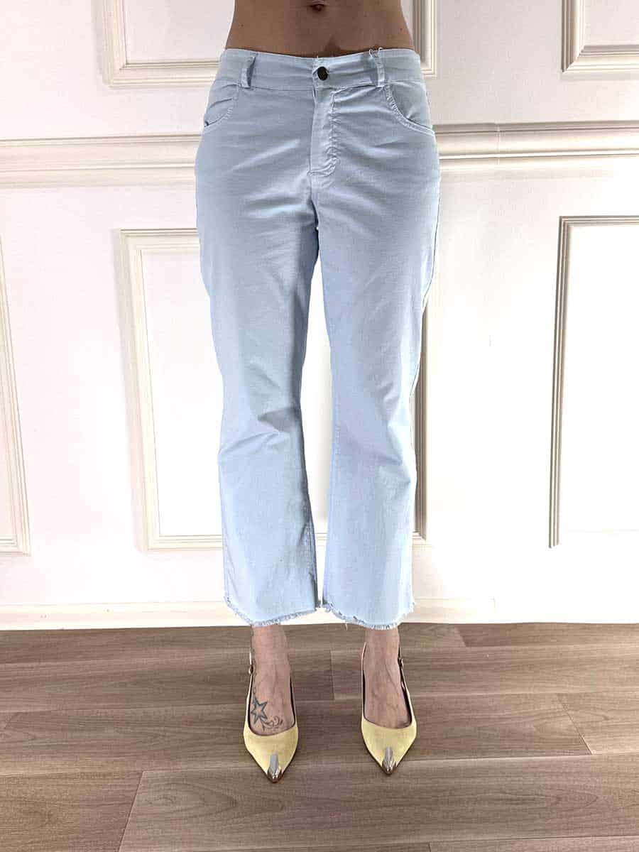 PANTALONE CROPPED ART. PA5155 -MOTEL - AZZURRO, XS