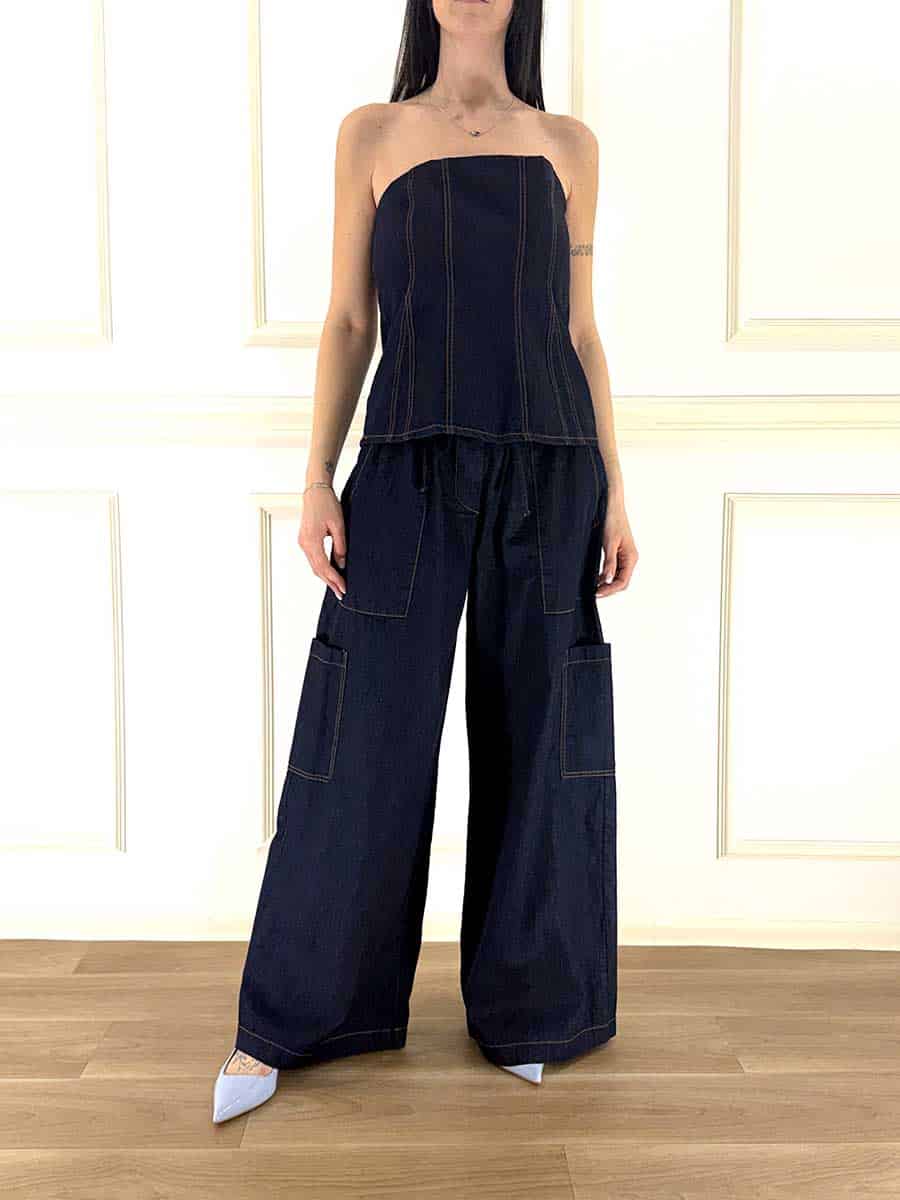 TOP A FASCIA IN JEANS ART. LK1207 - TENSIONE IN