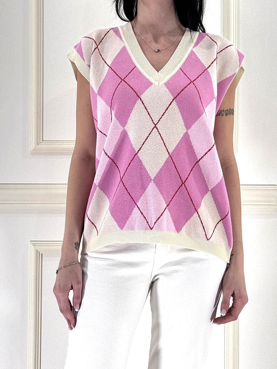 GILET ROMBI ART. SS26249MO - MOTEL - ROSA
