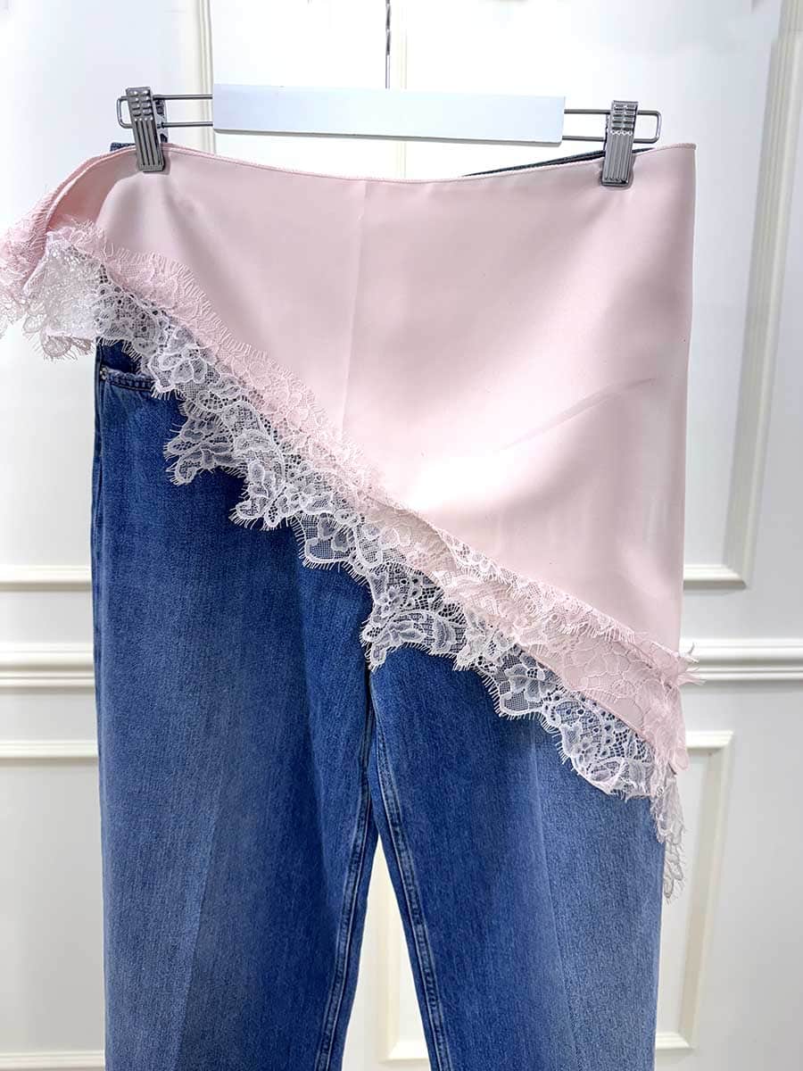 BANDANA IN RASO CON PIZZO ART. 5236 - ROSA