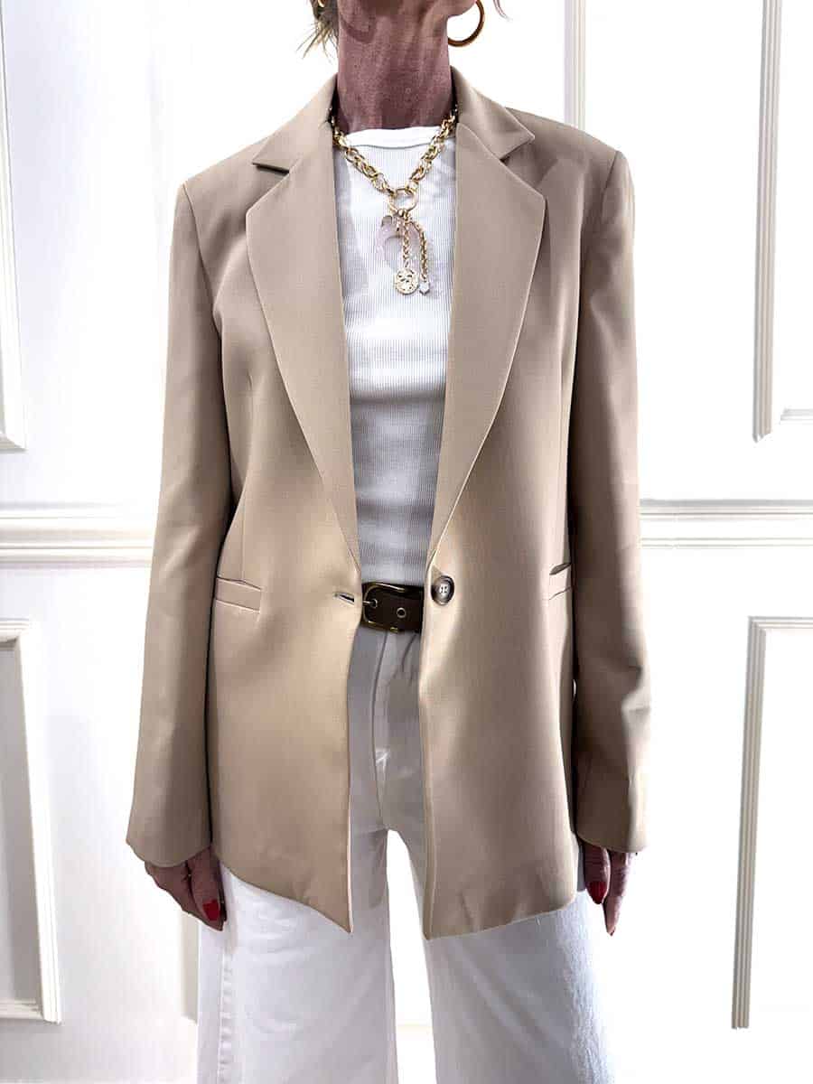 GIACCA UN PETTO ART. 10351 - SUSY MIX - BEIGE, S