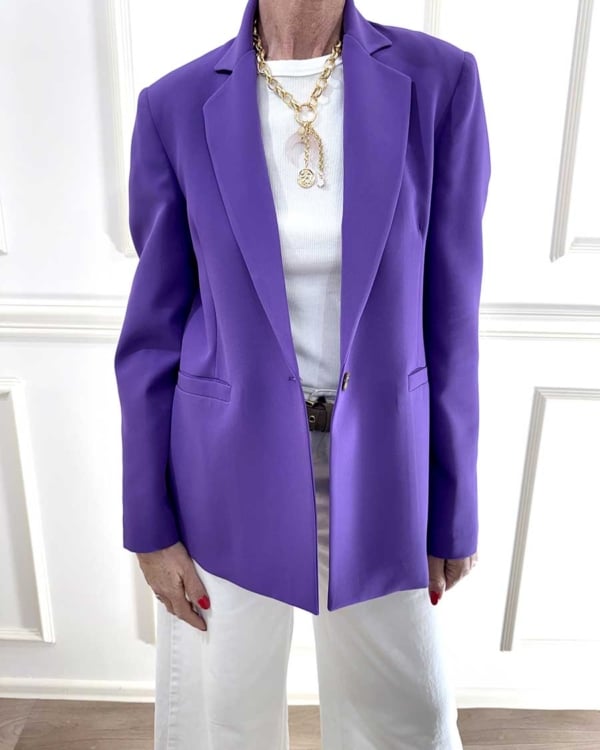 GIACCA UN PETTO ART. 10351  - SUSY MIX - VIOLA, S