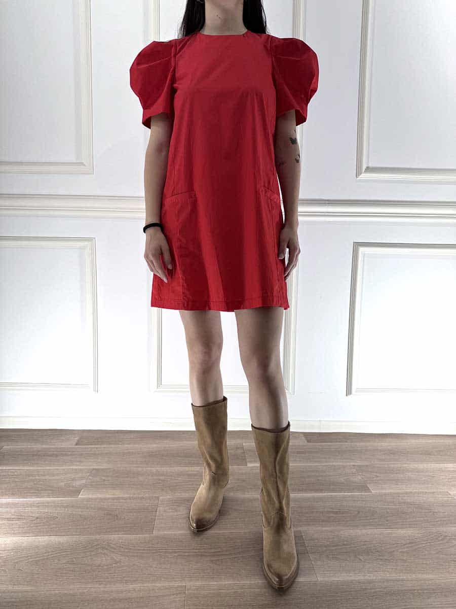 ABITO CORTO CON MANICHE A SBUFFO ART. S26AA00 - ROSSO, S