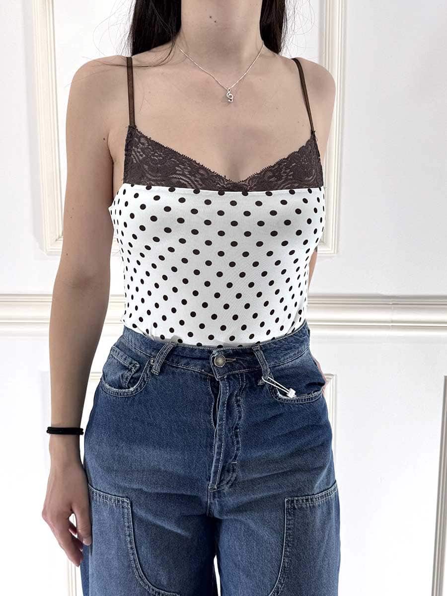 BODY POIS CON PIZZO CIOCCOLATO ART. SH003955 - PANNA, M