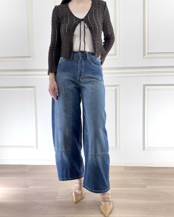 CARDIGAN CROP TRAFORATO ART. 26172 - SUSY MIX