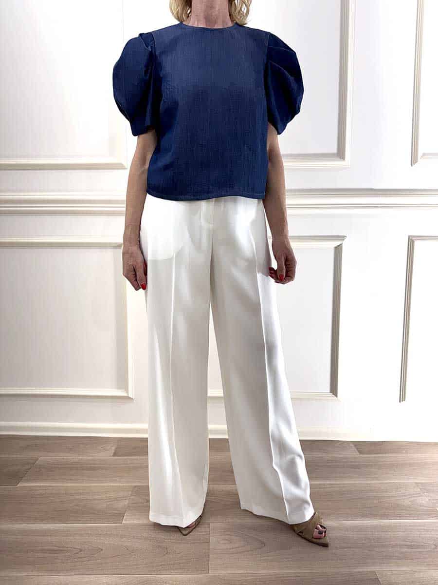 BLUSA IN DENIM CON MANICA SBUFFO ART. S26TE20 - TENSIONE IN